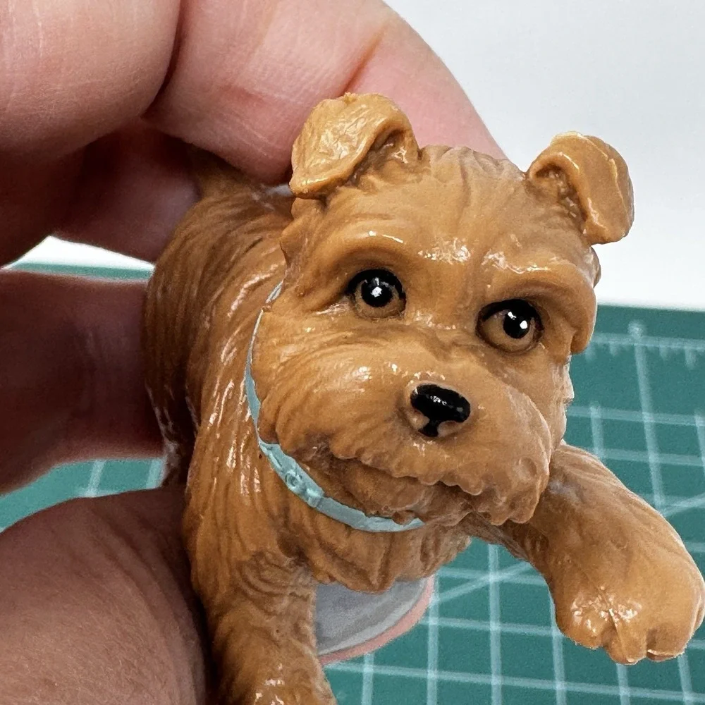 Barbie Posh‎ Pets Yorkie Dog Figurine Yorkshire Terrier Brown Puppy Figure